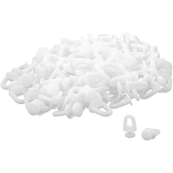 White Plastic Curtain Track Carrier Glide Rollers 50Pcs