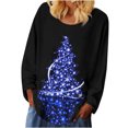 thumbnail image 1 of Camisas casuales de manga larga para mujer, suéter, túnica suelta, blusa con cuello redondo y estampado de árbol de Navidad Fridja fhghd1761, 1 of 4