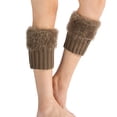 thumbnail image 2 of Leg Warmers Knitted Wool Like Boots Woolen Leg Warmers Short Flanges Solid Color Feather Yarn Hosiery, 2 of 5