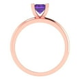 thumbnail image 4 of Solitaire Engagement Ring for Women - 1ct Natural Amethyst in 18K Rose Gold Promise Ring, 4 of 6