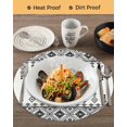 thumbnail image 3 of 15 Inch Round Placemats Set of 6, Black White Boho Non Slip Heat Insulation PP Table Mats, Vintage Ethnic Tribe Abstract Art Retro Washable Place Mats for Kitchen Dining Party Table Decor, 3 of 7
