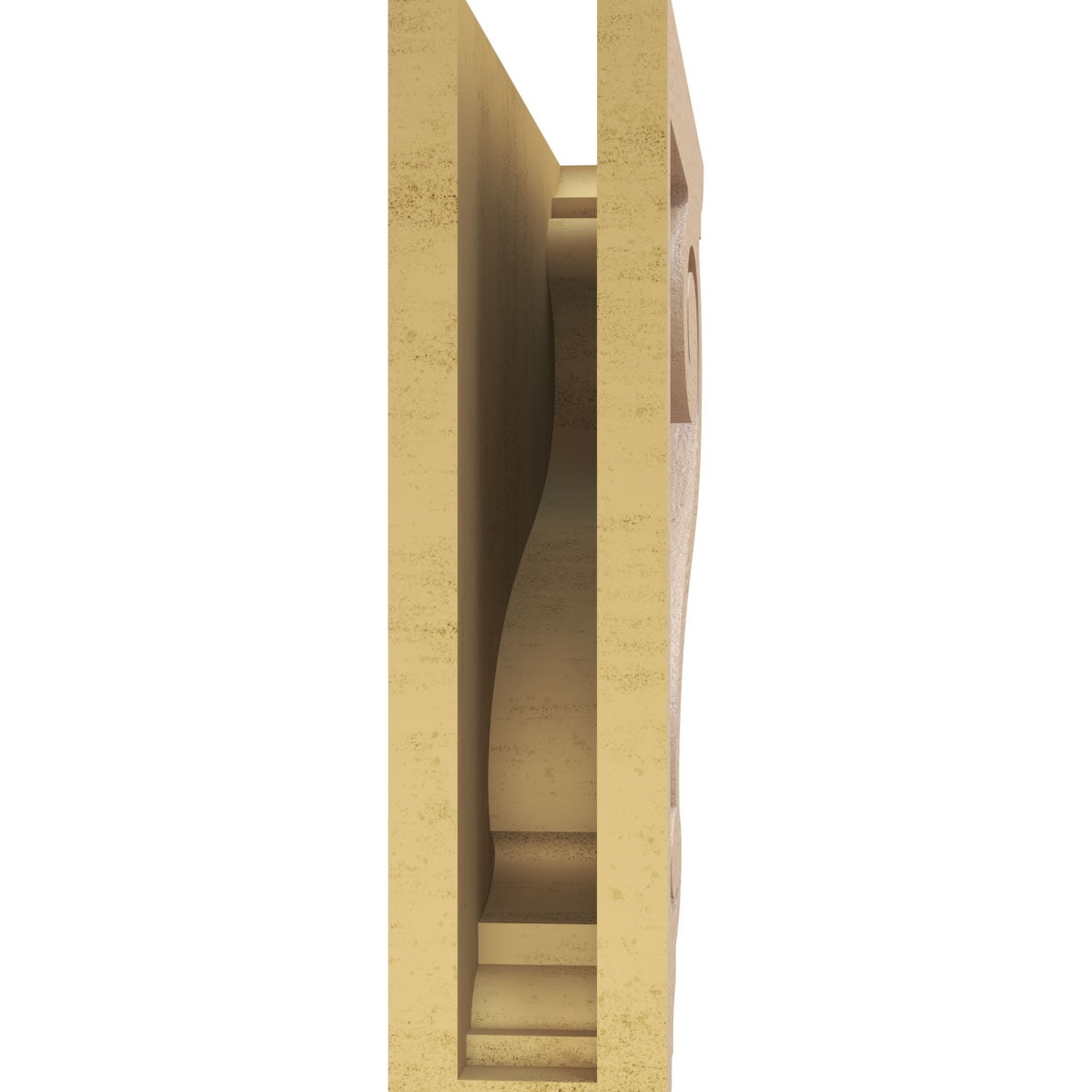4"W x 16"D x 16"H Thin Scroll Rough Cedar Woodgrain TimberThane Corbel, Primed Tan