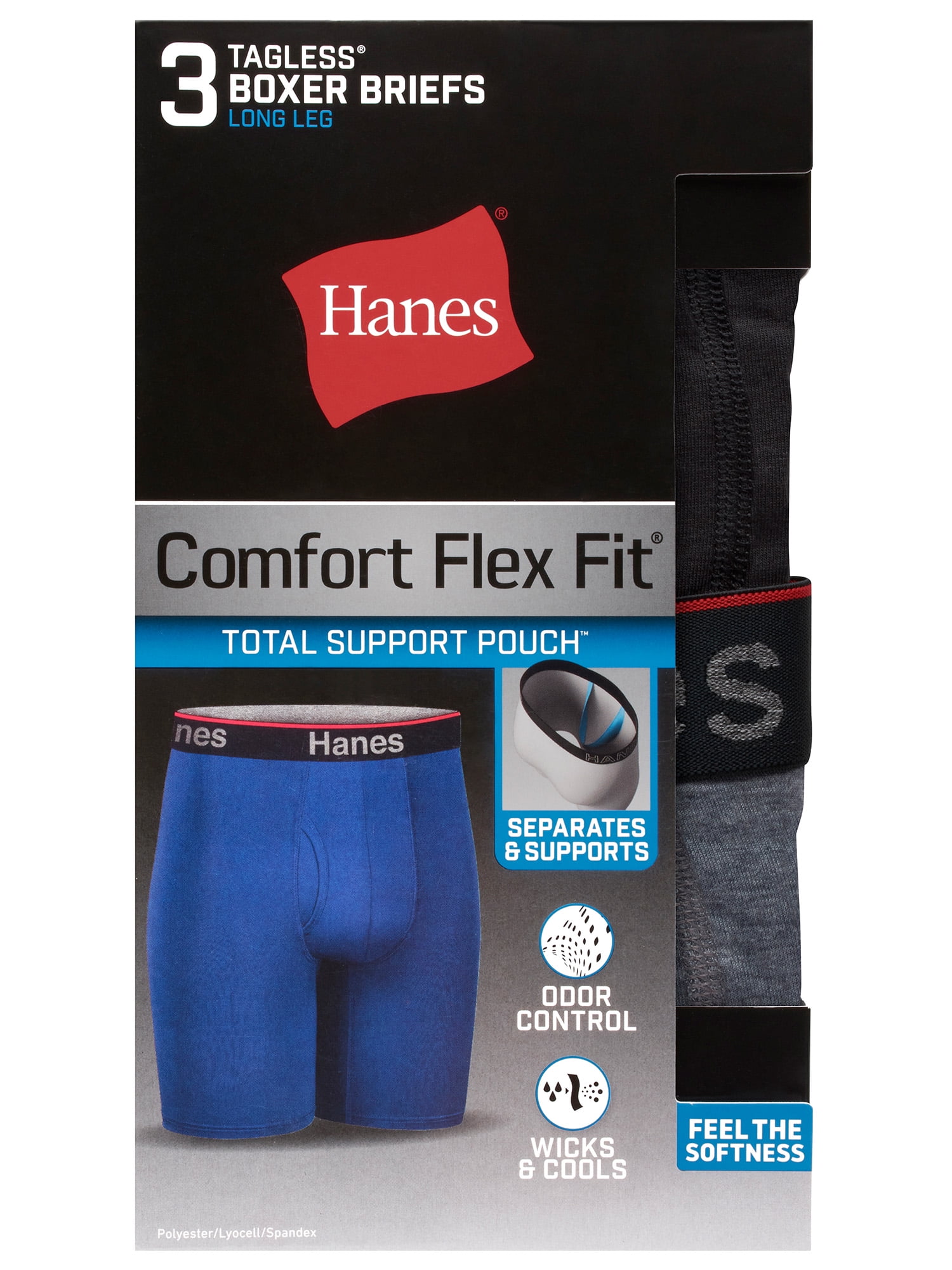 Men's Comfort Flex Total Support Pouch Long Leg 3-Pack