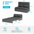 Mjkone Twin Size Convertible Sofa Bed, Modern Pull Out Linen Sleeper