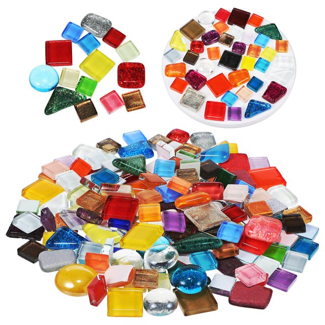 DIY artesanía mosaico azulejos parche de mosaico DIY forma cuadrada mosaico gemas canicas de vidrio DIY parches de mosaico suministros de mosaico