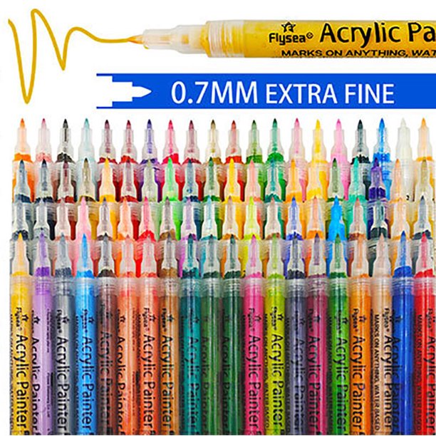 QUNAG Acrylic Marker Single 0.7mm Colored Stone Wood Glass Graffiti