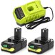 thumbnail image 1 of Cargador de batería Doscott 18 V, 3600 mAh, iones de litio, paquete de 2 unidades P117, 1 of 7