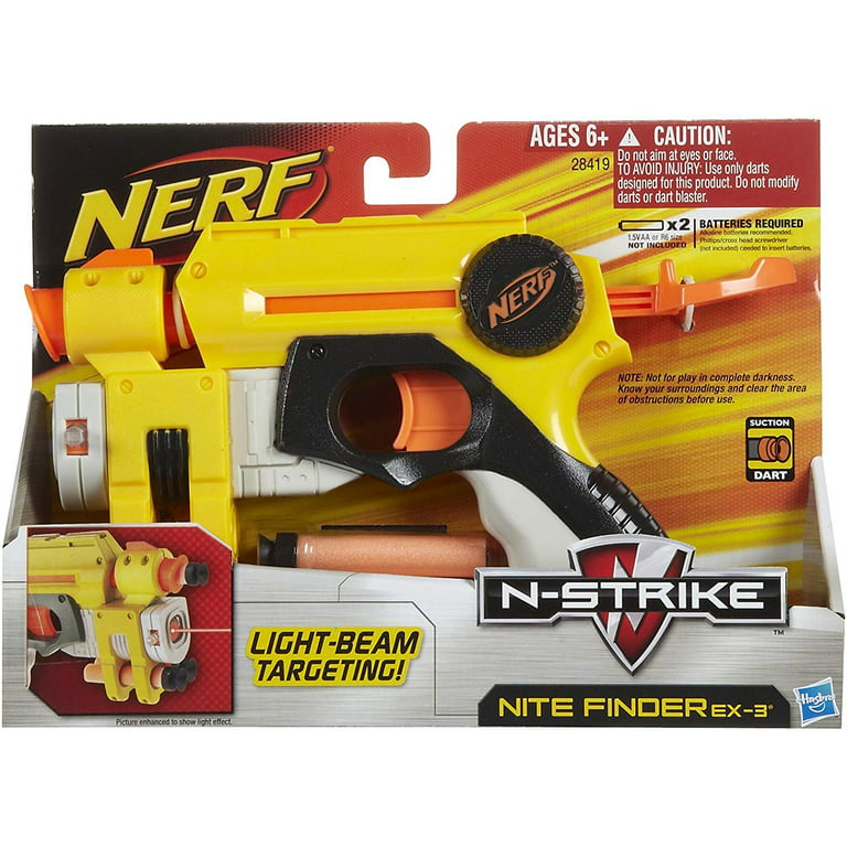 NERF N-Strike Nite Finder Ex-3 pistolet à tir unique G10 viseur laser  blaster te