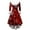 Wine, variant on Women's Fashionable Casual Fitted Christmas Print Party Long-Sleeved V-Neck Hair Collar Dress for Holiday Parties and Events,Black,M