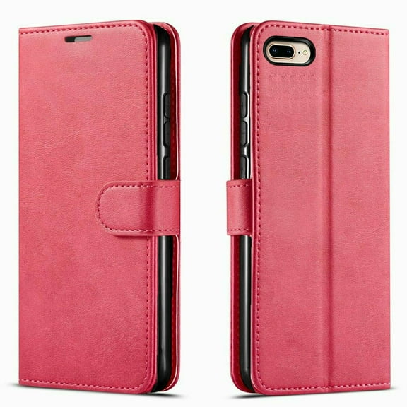 Starshop Anti Shock Leather Wallet Cell Phone Case for iPhone SE, Pink