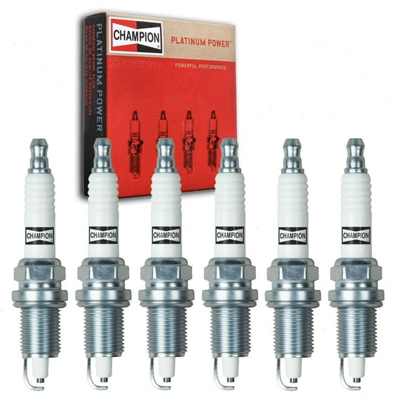 6 pc Champion Platinum Spark Plugs compatible with Chrysler Pacifica 3.5L 4.0L V6 2004-2008