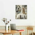 thumbnail image 3 of ONETECH Farmhouse White Horse Wall Art Western Horse Pictures Wall Decor Inspirational Quotes Canvas Prints Country Wild Animal Painting Framed Modern Artwork for Bathroom Kitchen Office, 3 of 5