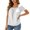 White, variant on Square Neck Tops for Women Short Sleeve Casual Pleated Front Lightweight T-Shirts Summer Blouses Beach Vacation Shirt