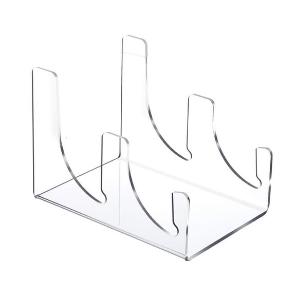 Ywmsfl Double Layer Acrylic Plate Display Stand with Nonslip Base Clear Dish Rack Holder for Kitchen Dining