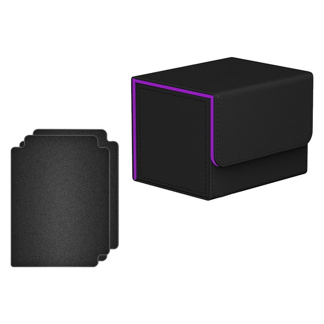 Boîte pour Jeu de Cartes avec Fermeture Contenant de Cartes de Collection Porte-Cartes Noir