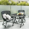 thumbnail image 4 of Gymax Patio Folding Square Dining Table Aluminum Frame Tempered Glass top, 4 of 10