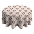 thumbnail image 4 of Beige Buffalo Skull Pattern Round Tablecloth 60"x60",Wrinkle Wipeable Table Cloth for Kitchen Dining Room Picnic Patio Party, 4 of 6