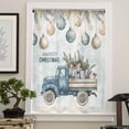 thumbnail image 4 of Blue Truck Christmas Semi Sheer Curtains Drapes for Living Room, Bedroom, French Doors Window 108 Inches Long, Xmas Balls Snowflake Vintage Rod Pocket Chiffon Curtain Drapery Voile Draperies Panel, 4 of 6