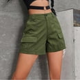 thumbnail image 4 of UAMVSH Cargo Shorts for Women Soft Summer Outdoor Hiking Athletic Shorts Baggy Casual Travel Work Dress Shorts with Pockets(X-Large,Green), 4 of 5