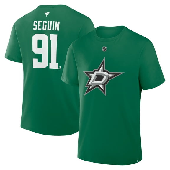Men's Fanatics Tyler Seguin Kelly Green Dallas Stars Authentic Stack Name & Number T-Shirt