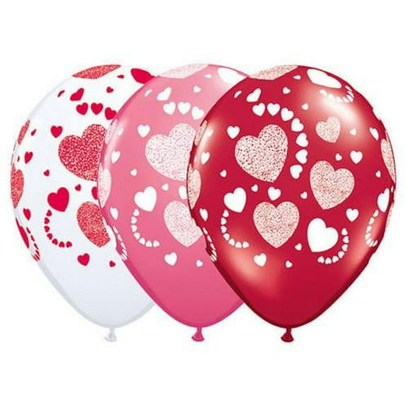 LOONBALLOON Hearts Balloons, 11″ ETCHED HEARTS-A-ROUND