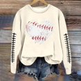 thumbnail image 4 of HUITKMM Chandails d'Automne pour Femmes Chandail à Manches Longues Col Rond Imprimé Football Chandail Décontracté pour Usage Quotidien et Activités Sportives Chemise Athlétique Douce et Confortable, 4 of 5