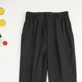 thumbnail image 4 of Hurxie Boys' School Uniform Twill Pants, Flat Front Comfortable Waistband with 5 Pockets Black,120, 4 of 5