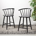 thumbnail image 3 of SAFAVIEH Blanchard Round Mid Back Counter Stool, Black, 3 of 14