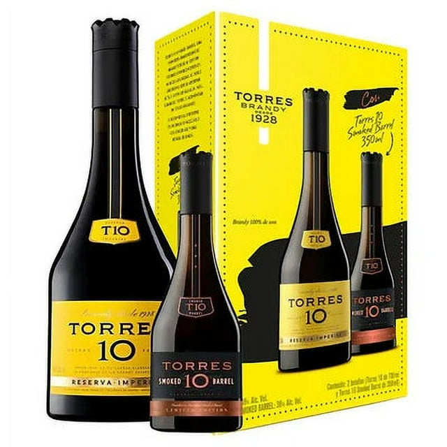 Brandy Esp. Torres 10 700 ml + Brandy Esp. Torres 10 Smoked Barrel 350 ml