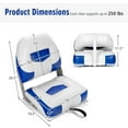 thumbnail image 3 of Resenkos Set of 2 Folding Low Back Fishing Boat Seat with Stainless Steel Screws-Blue, 3 of 9