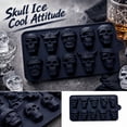 thumbnail image 2 of Skull Silicone Mold with 10-Cavity Pirate and Viking Skull Design, Black, for Ice, Chocolate, and Resin Crafts, 2 of 6