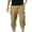 Khaki, variant on Mens Capris Cargo Pants Casual Comfy Solid Pocket Waist Drawstring Regular Casual Comfy Solid Pocket Regular Black