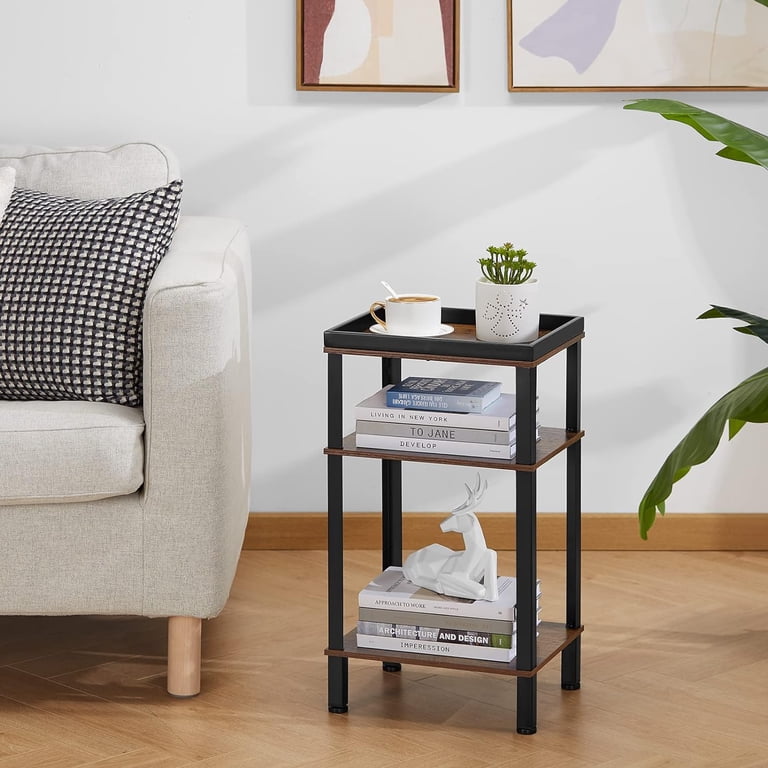 Small Table With Magazine Rack Rustic End Table Magazine Rack
