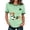 Light Green, variant on Animal Print Knitted Ribbed Short Sleeve T-Shirt Casual Crewneck Tee Top for Daily Wear St Patricks Day Women Shamrock Leaf Clover Dachshund Irish Sweater Character count: 187