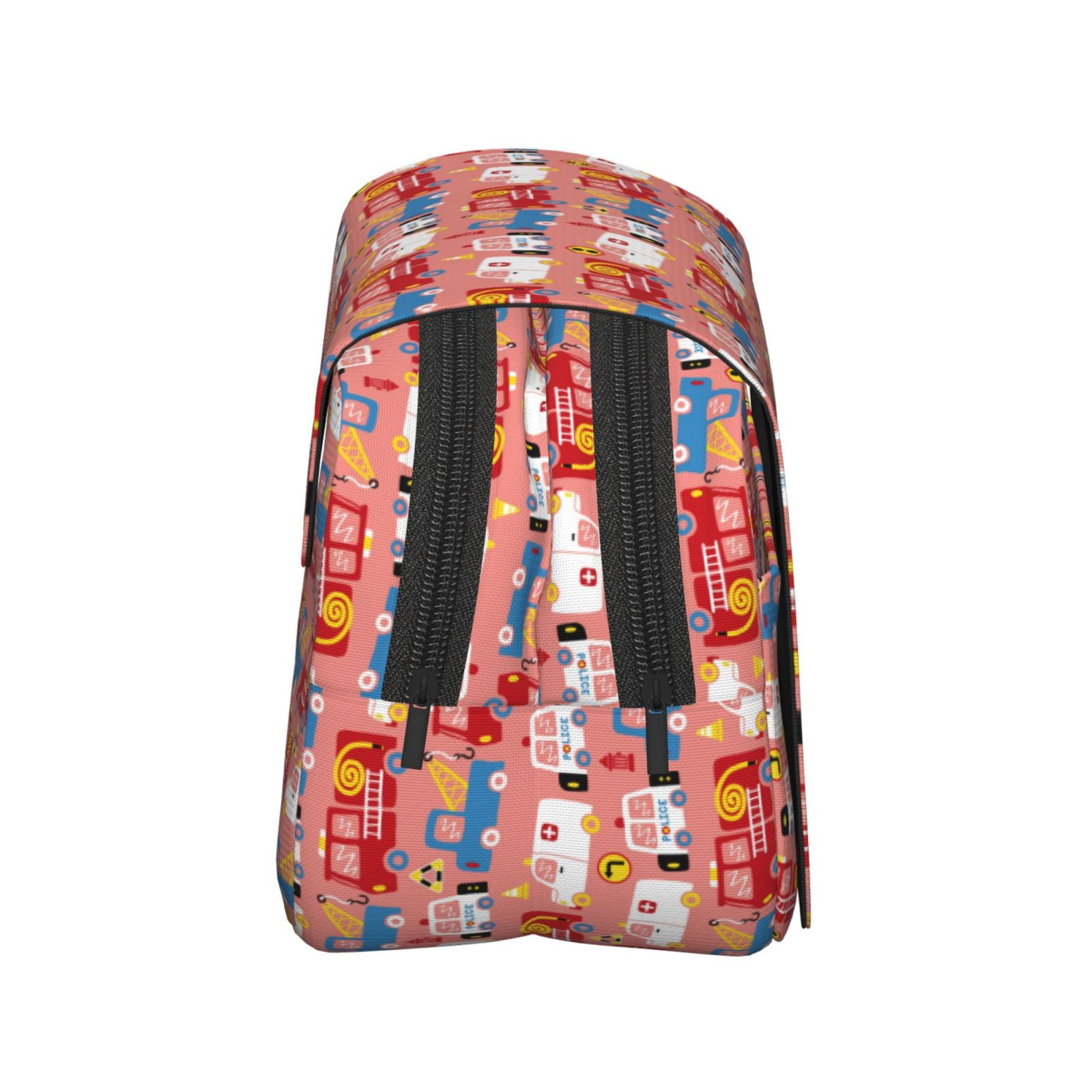 Rateoe Cartoon with Traffic Elements Pattern Double Clamshell Pen Case, Storage Organizer with Two Zipper Compartments– Holds Up to 50 Pencils & Pens
