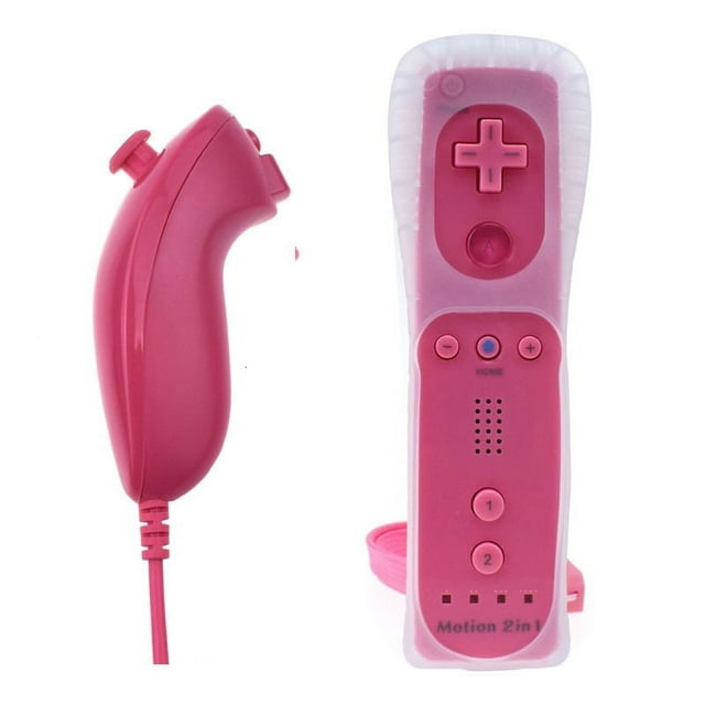 MesaSe PENGXAING Joystick 2 in 1 Wireless Remote Gamepad Controller Set Left&Right Motion Plus with Silicone Case Video Game Compatiable with Wii/Wii U