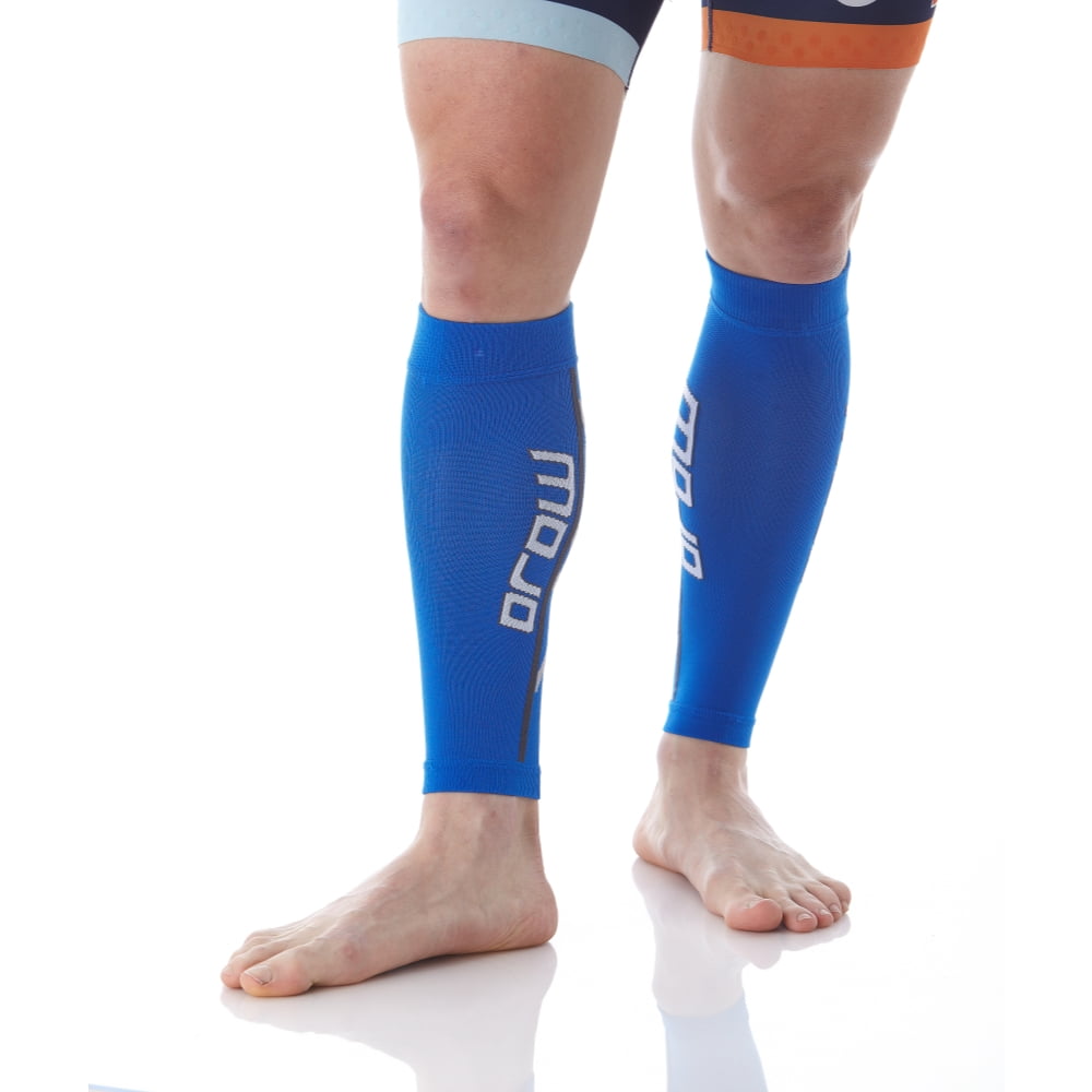 Mojo Compression Men Calf Sleeve 20-30mmHg Compression for Runners, Shin Splint, Varicose Vein and Calf Pain Relief (Navy, Small)