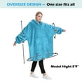 thumbnail image 6 of Catalonia Oversized Hoodie Blanket with Zipper, Wearable Sherpa Sweatshirt Pullover, Soft Warm Comfortable Jacket for Adults Men Women, Blue, 6 of 6