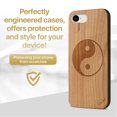 thumbnail image 2 of Case Yard Wooden Case Outside Soft TPU Silicone, Slim Fit Shockproof Wood Protective Phone Cover for Girls Boys Men and Women, Supports Wireless Charging Yin Yang Design case for iPhone-SE, 2 of 7