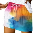 thumbnail image 1 of Pantalones Cortos Sueltos para Mujeres de Verano Impreso Encaje Hasta Bolsillo Elástico Pantalones Cortos Casuales Poliéster, Moda Pantalones Cortos de Verano para Uso Diario Y de Ocio, 1 of 5