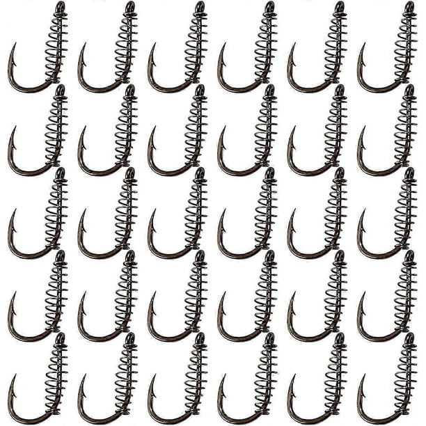 30 Pcs Twist Lock Fishing Hooks High Steel Spring fishing hooks Barbed Swivel Fishing Hooks for Saltwater, Freshwater Fishing
