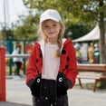 thumbnail image 4 of Uorisanigo Zipper Hoodies Jacket Boys Girls Funny Ladybug Long Sleeve Hooded Jacket Fashion Velvet Lined Oversized Outwear Coat for Vacation Shopping Exercise Wear, 4 of 7