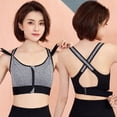 thumbnail image 1 of Sujetador deportivo con cremallera frontal ajustable, a prueba de golpes, sin aro de acero, ropa interior deportiva para yoga y belleza para mujer, 1 of 5