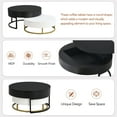 thumbnail image 6 of Modern Round Nesting Coffee Tables Lift-top Flexibility Adjustable Table With 2 Drawers Large Storage Furniture, 6 of 9