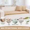 thumbnail image 5 of Topchances Fuzzy Couch Covers, Faux Mink Wavy Sofa Slipcover Mat for Pets,  Anti-Slip Furniture Protector Pet Bed Mat for Dogs Cats (Light Coffee, 28''x59''), 5 of 8