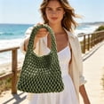 thumbnail image 2 of Woven Tote Bag 13x7.9 Inch Lightweight Cotton Rope Handbag Compact Hollow Woven Purse for Daily Beach Vacation Shopping Casual Use, 2 of 6