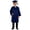 Dark Blue, variant on Kids Girl Outfits Shiny Graduation Gown for Toddlers V Neck Long Sleeve Knitted Robe Cap Set Unisex Childrens Ceremony Outfit Purple 10 Years-11 Years