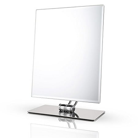 - Tabletop Vanity Makeup Mirror by Miusco - Rectangle Chrome Design 360° Rotation