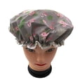 thumbnail image 2 of 1 Pcs Bonnet de Douche Imperméable, Bonnet de Bain Réutilisable Élastique Imprimé de Protection pour les Cheveux (Flamant Rose Gris), 2 of 7