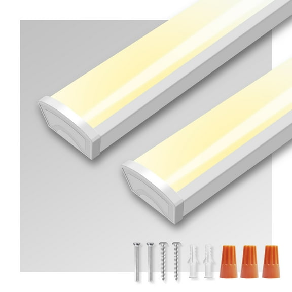 2Pcs 4000lm LED Wraparound Lights 3000K 4000K 5000K 3CCT For Shop Garage 40W 4FT